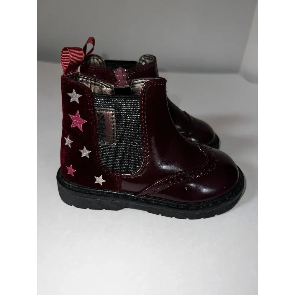 BALDUCCI Italy Boots Toddler Girl EUR 23 US 7 Avertis Burgundy Red Leather Shoes